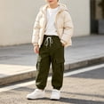 thumbnail image 6 of Miqool Boys Girls Cargo Sweatpants Drawstring Elastic Waist Joggers Sweat Pants Casual Athletic Track Pants with Multi Pockets for 5-15 Years, 6 of 9