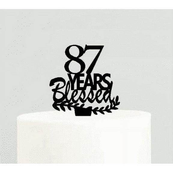 87th Birthday / Anniversary Blessed Years Cake Decoration Topper