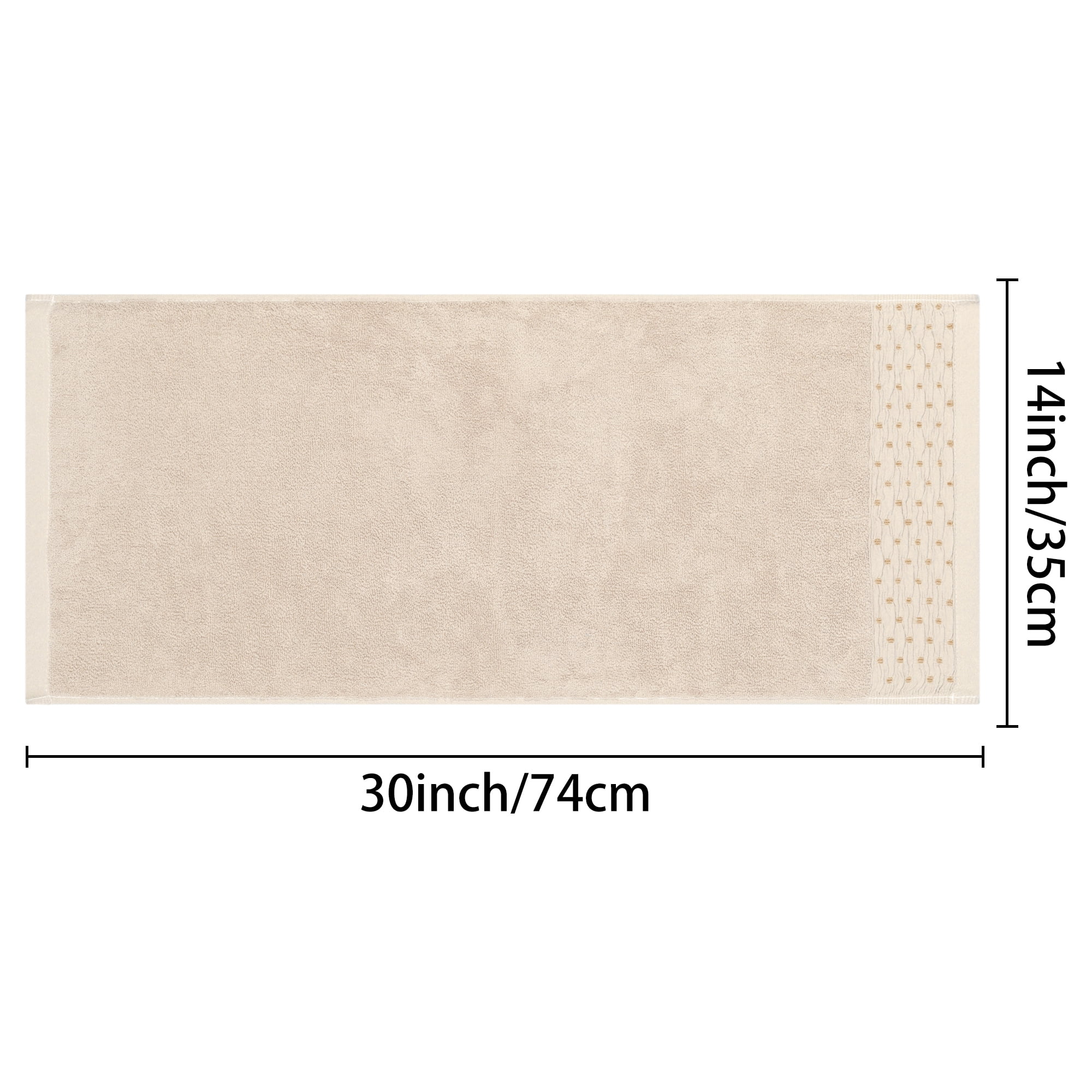 Unique Bargains Embroidery Pattern Hand Towels Set Cotton Comfortable Hand Towels Light Brown 4