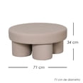 thumbnail image 2 of Ilios Innova | Taburete Redondo Minimalista Moderno Beige Tapizado en Tela mohair y con Patas Cilíndricas Bold Furniture para Sala con Decoración Contemporánea., 2 of 9
