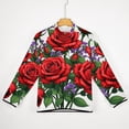 thumbnail image 5 of Red Roses And Lavender Men's Stand Collar Sweater Long Sleeve Clothing Loose Fit Sports Sweater, 5 of 8