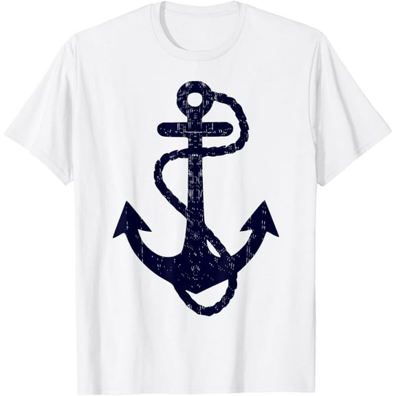 vintage distressed sailing boat nautical grungy navy anchor T-Shirt mens t shirt,white,women,funny,misfits,men,journey
