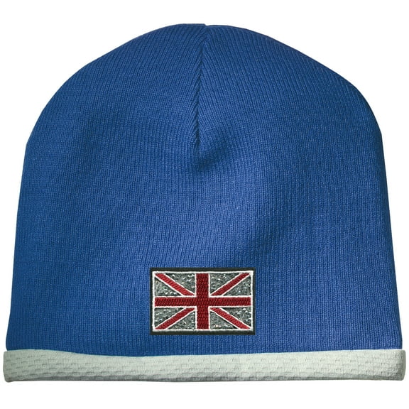 Crystal Union Jack Patch Performance Beanie Hat - Red