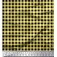 thumbnail image 1 of Soimoi Yellow Viscose Chiffon Fabric Check Check Print Fabric by the Yard 42 Inch Wide, 1 of 3