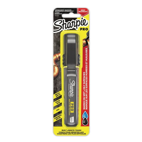 Sharpie Pro Chisel Felt-Tip Permanent Marker, Black, Fine Tip