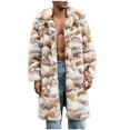 thumbnail image 2 of YueHuiYing Men's Warm Faux Fur Coat Winter Long Faux Mink Coat Fluffy Thick Trench Down Collar Coat for Men, 2 of 9