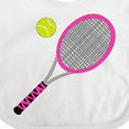 thumbnail image 4 of Inktastic Pink Tennis Racket and Ball Boys or Girls Baby Bib, 4 of 4