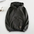 thumbnail image 4 of Lohuatrd Men Autumn Winter Hoodie Zipper Decor Hooded Thickened Long Sleeve Loose Pullover Elastic Cuff Warm Big Pocket Mid Length Streetwear Simple Style Men Hoodie, 4 of 8