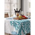 thumbnail image 6 of Navy Blue Coastal Table Cloth, Turquoise Coral Ocean Modern Sea Waterproof Tablecloth for Rectangle Tables, Reusable Washable Fabric Table Cover for Restaurant Kitchen Dining Tables 52"x70", 6 of 6