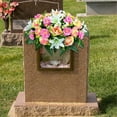 thumbnail image 3 of Aoyunhp 1Pc Cemetery Flower Saddle,Artificial Cemetery Saddle,Grave Flowers for Cemetery,Outdoor Tombstone Memorial Decorations,Memorial Arrangement Decor for Cemetery Top Ornament, 3 of 4