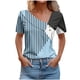 thumbnail image 1 of Tops de Algodón para Mujeres Cuello en V Casual de Manga Corta, Imitación Algodón Primavera Y Blusa de Verano, 1 of 5