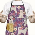 thumbnail image 2 of Goldendoodle Dog and Flower Floral Apron-Garden Aprons for Women with Pockets-Cotton Linen Waterproof Kitchen Cooking Gardening Aprons Adjustable for Kitchen,Cooking,BBQ and Salon 33x27 Inch, 2 of 7