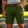 thumbnail image 2 of Men's Cargo Shorts Quick Dry Lightweight Knee Length Bermuda Shorts with Pockets Elastic Waist Work Hiking Shorts, S, 2 of 9