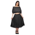 thumbnail image 5 of Moomaya Knee Length Long Solid Cotton Skirt For Women Casual Daily Wear Clothing, 5 of 6