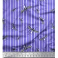 thumbnail image 1 of Soimoi Purple Cotton Poplin Fabric Stripe & Mosquito Insects Print Fabric by Yard 42 Inch Wide, 1 of 1