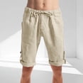thumbnail image 1 of pstuiky Hombres bajos, Pantalones cortos transpirables de verano para hombre, de color liso, con bolsillos plisados, cintura elástica y botones. Pantalones cortos para correr para hombre, 1 of 6