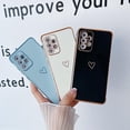 thumbnail image 7 of Compatible with Samsung Galaxy A52/A52S Case for Women Girls, Cute Love Heart Pattern Electroplated Design Soft Slim TPU Protective Bumper Cover for Samsung Galaxy A52/A52S-Blue, 7 of 7