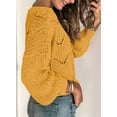 thumbnail image 2 of HOTAPEI Pullover Sweaters for Women Elegant Crochet Hollow Out Sweater Long Sleeve Sweaters Crewneck Knitwear Pullover Tops, 2 of 6