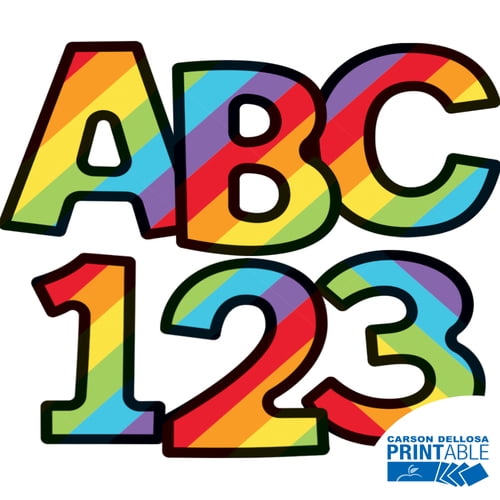 rainbow stripe letters numbers and symbols printable letters walmart com