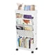 thumbnail image 1 of Carrito Rodante de 5 niveles con Estantes Móviles Multifuncionales para Libros con Ruedas Bloqueables, Organizador de Papel para oficina, dormitorio, aula, cuarto de niños, Blanco, 1 of 7