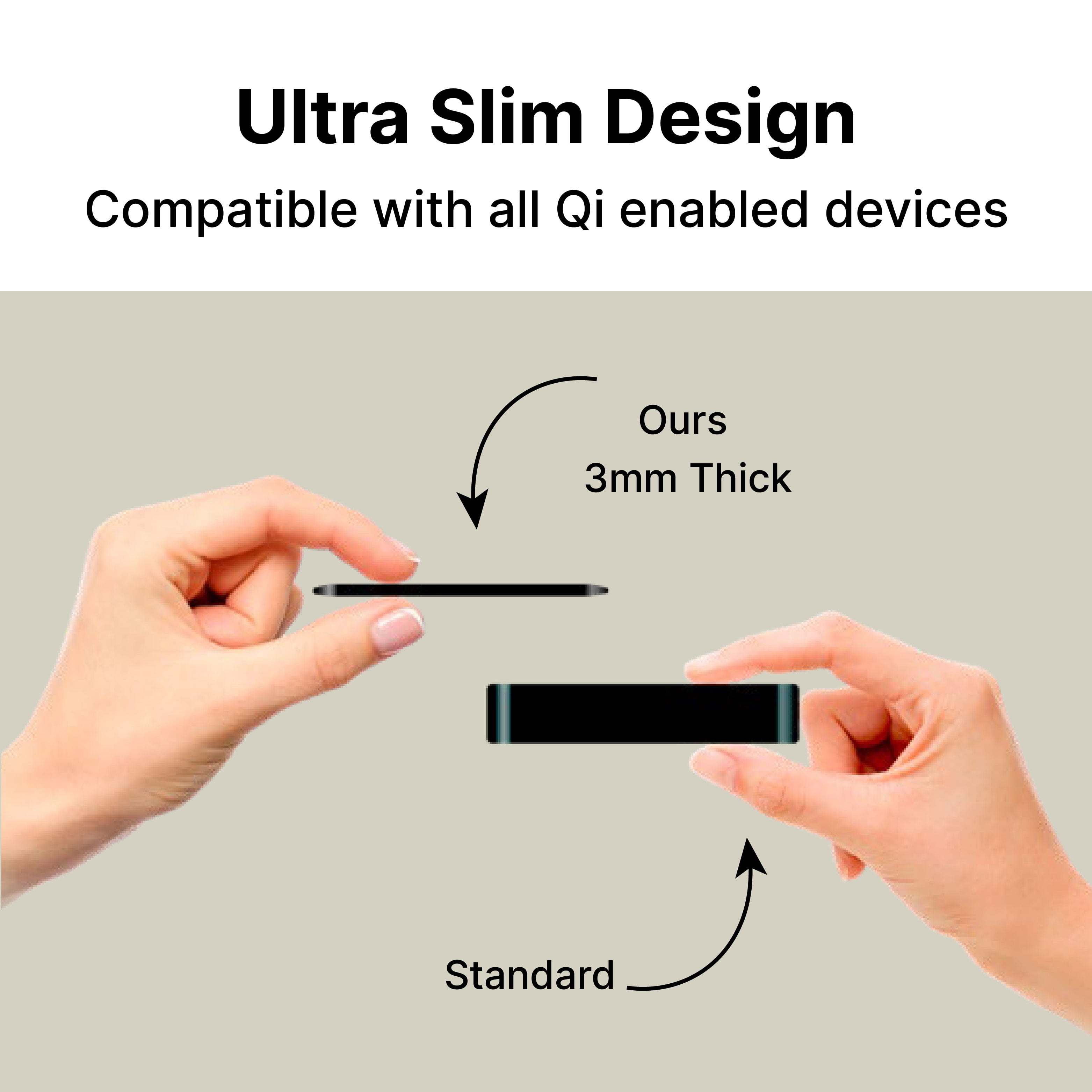 It's Just Smart 15W Ultra Slim Wireless Charger, Fast Universal Wireless Charging Pad for iPhone, Samsung & All Qi Enabled Devices, Black
