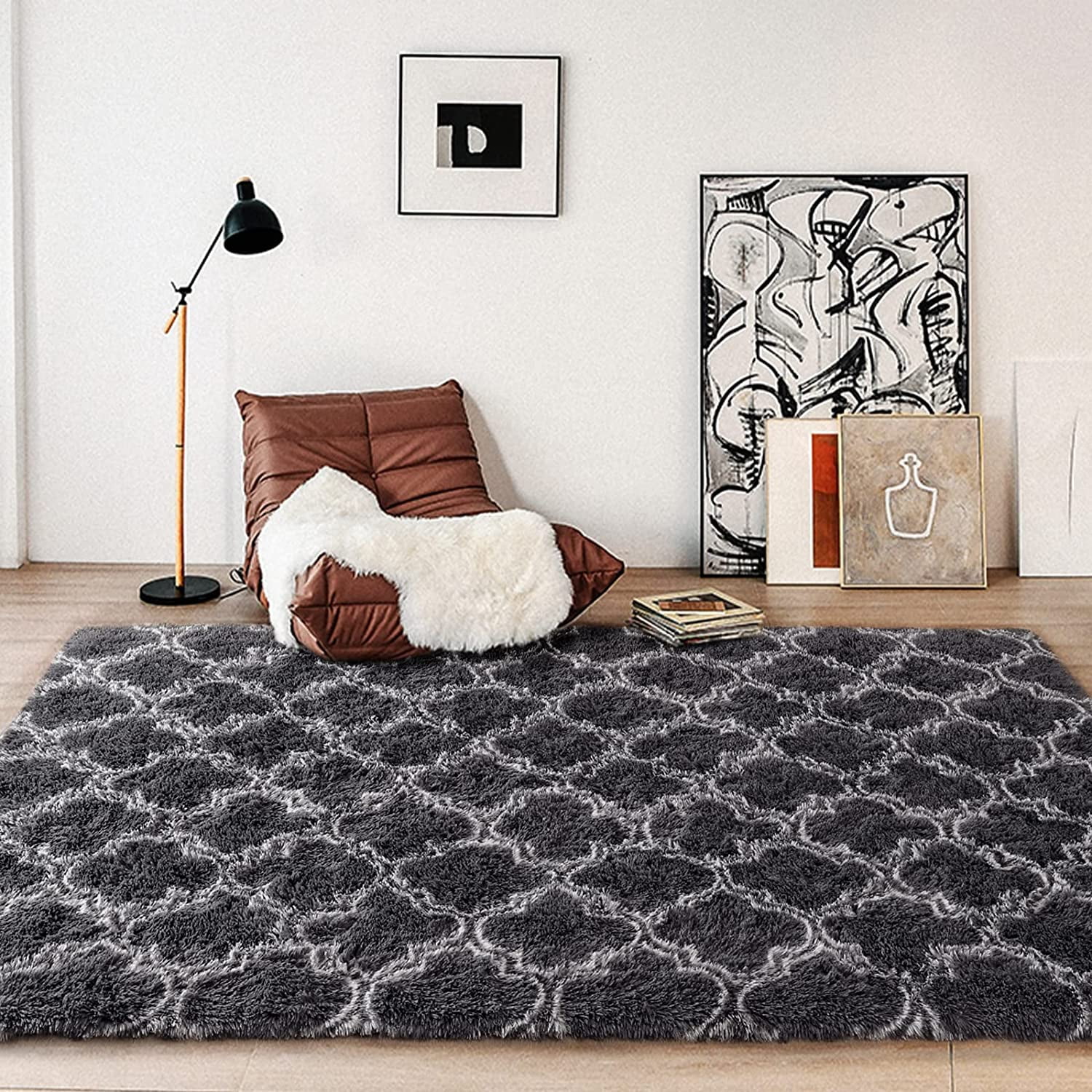 Eurhowing PV Velvet Fluffy Bedroom Living room Rug Super Soft ...