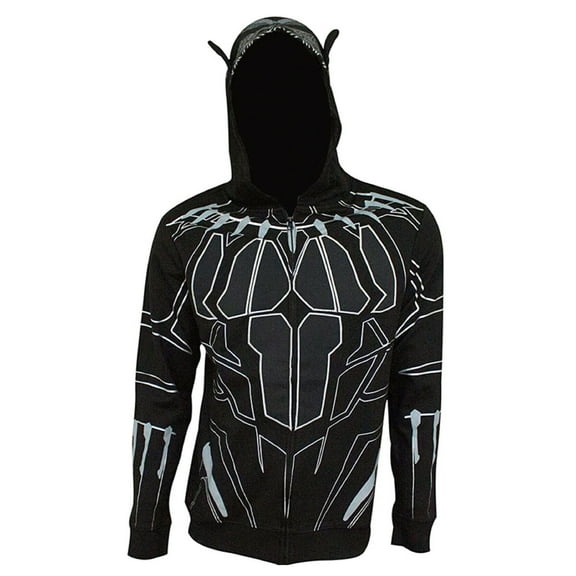 Black Panther Men's Full Zip Hoodie Wakanda (Small)