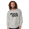 thumbnail image 4 of Fun Guy Fungi Mushroom Nerdy Geeky Men's Big & Tall Crewneck Sweatshirt Brisco Brands 4X, 4 of 5
