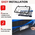 thumbnail image 3 of HSHDLDF 2 Pack Car Smoked License Plate Covers Frame Shield Combo Unbreakable License Plate Tinted Cover Novelty fits All Standard US Plates,Bubble Design License Plate Holder with Screws & Caps(Cle, 3 of 6