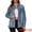 Blue, variant on Women's Frayed Hem Ripped Distressed Denim Jacket XS Blue
