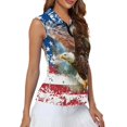thumbnail image 4 of HUIACONG Bald Eagle Flag Print Half Zip Women's Sleeveless Golf Shirt, Elastic Sleeveless Golf Shirts Quick Dry Stretchy for Tennis Sports Outdoor, 4 of 7