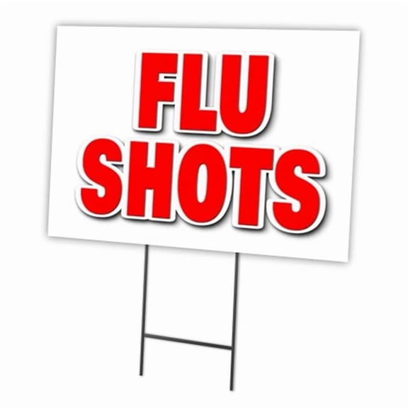 FLU SHOTS 12"x16" Yard Sign & Stake | Advertise Your Business | Stake Included Image On Front Only | Made in The USA