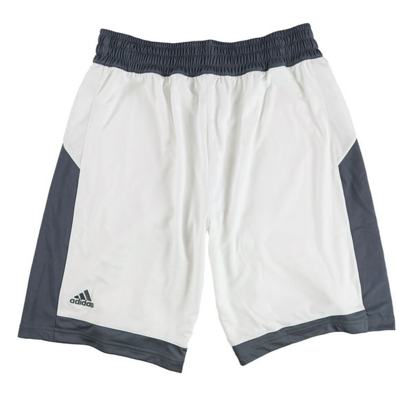 Adidas Mens 2-Tone Athletic Workout Shorts, White, Large