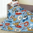 thumbnail image 6 of Honeii Dogs With Pool Floats Print Fleece Blanket - Throw Blanket for Bed, Sofa, Couch, Camping, and Travel , Microplush Ultra Soft Warm Blanket-50"x40", 6 of 7