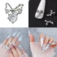 thumbnail image 2 of Milue Nail Rhinestones 3D Bow Nail Charms Silver Bowknot Nail Art Charms Nails Decor, 2 of 21