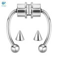 thumbnail image 3 of Deago Magnetic Septum Nose Ring Horseshoe Stainless Steel Faux Fake Nose Septum Rings Non-Pierced Clip On Nose Hoop Rings (Silver), 3 of 9