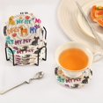thumbnail image 5 of Haosy Set of 6 Drink Woven Coaster with Holder Heat Resistant Non-Slip Bar Coasters 4 Inches Dogs and Paw, 5 of 7