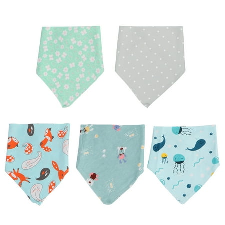 

Hemoton 5PCS Baby Saliva Towels Baby Bibs Infant Triangular Scarfs Lunch Feeding Bibs for Newborn Toddlers Kids (Fox and Whale Pattern)