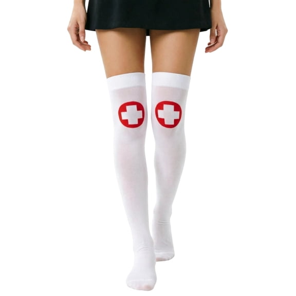 Fengactive Womens Halloween Over the Knee Socks Graphic Print Thigh High Novelty Socks Stretch Fit
