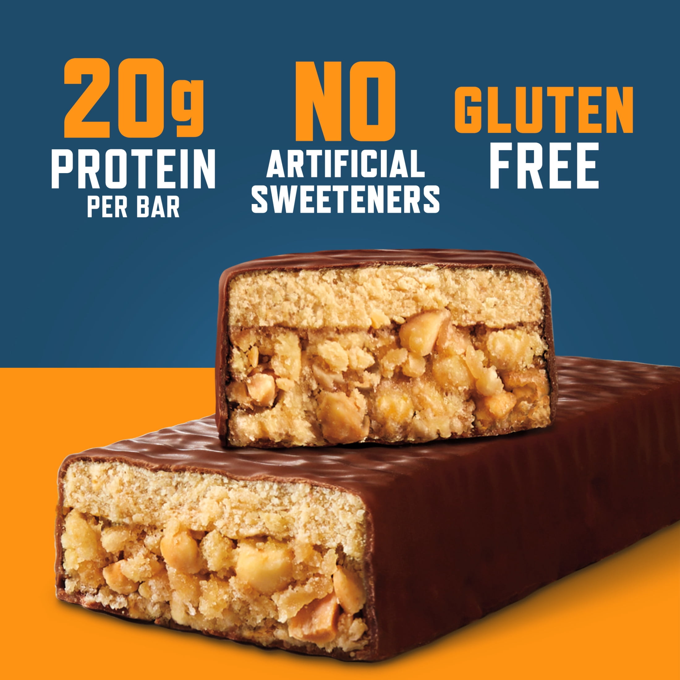 (6 pack) CLIF BUILDERS Protein Bars Chocolatey Peanut Butter Flavor, Plant Protein, Gluten Free Bars, 6ct