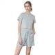 thumbnail image 3 of Conjuntos de 2 Piezas para Mujer, de Verano, con Cuello Redondo y Pantalones Cortos A Juego, para Estar en Casa con Bolsillos, Ropa Informal de Viaje A . Gris L, 3 of 9