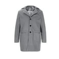 thumbnail image 2 of Miluxas Mens Wool Blend Trench Coat Single Breasted Notch Lapel Walker Mid-Length Classic Pea Top Coat, 2 of 7