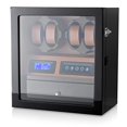 thumbnail image 1 of Enrouleur de Montre 4 avec 5 Espaces de Rangement pour Montre, Écran LCD, Contrôle Tactile et Rétroéclairage Intérieur (Noir + Marron), 1 of 2