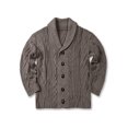 thumbnail image 4 of CVLIFE Men Coat Shawl Collar Outwear Long Sleeve Cardigan Sweater Ribbed V Neck Jacket Open Front Brown XL, 4 of 4