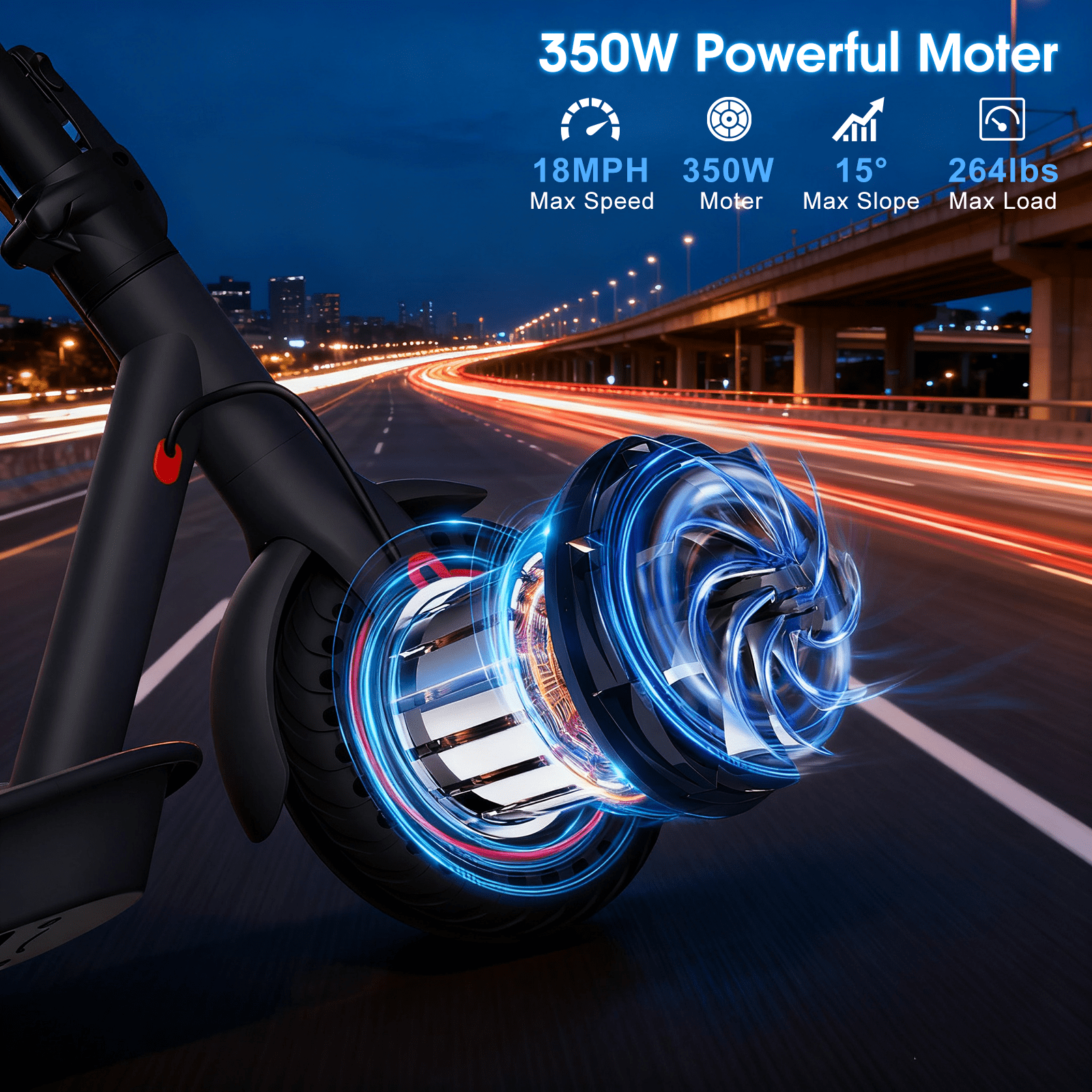 OBX Electric Scooter for Adults,350W Motor 18 MPH &12-16Miles Range 8.5"Anti-Skid Solid Tires, Folding Commuting E-Scooter with Double Braking System