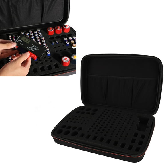 Battery Organizer Holder, High Temperature Resistant Large Capacity Waterproof Black Battery Storage Case for C D Battery