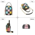 thumbnail image 3 of FORMRS Crossbody Bag for Women Quilted Travel Shoulder Cell Phone Purse with Chain Strap Handbag, Pink Checkered Pattern, 3 of 7