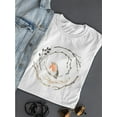 thumbnail image 3 of Cute Bird Robin & Floral Wreath T-Shirt Women -Image by Shutterstock, Female x-Large, 3 of 4