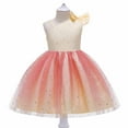 thumbnail image 1 of Birdeem Robe Fille Robe à Sequins Nœud Robe Sans Manches une Épaule Robe Fille, 1 of 5