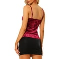 thumbnail image 3 of INSPIRE CHIC Women's Velvet Ruched Front Party Clubwear Tank Top XS Burgundy, 3 of 6